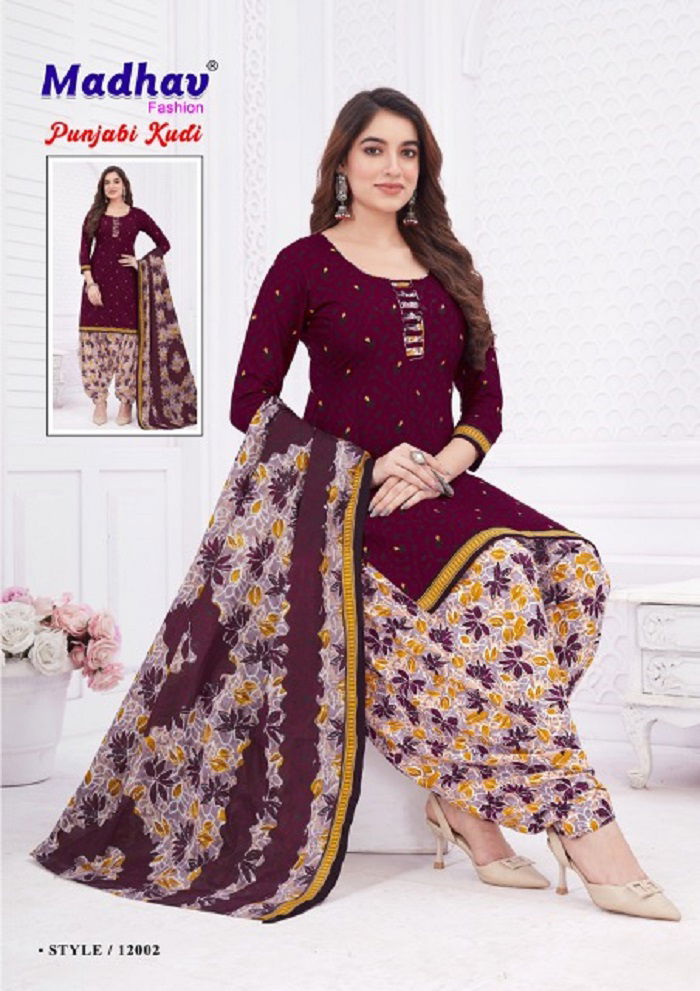 Punjabi Kudi Vol 12 By Madhav 12001 To 12010 Cotton Dress Material Suppliers in India